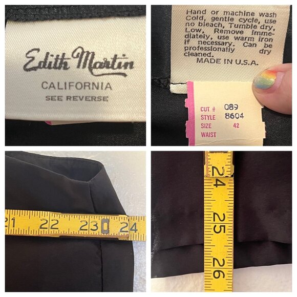 VTG  Edith Martin California Women 2 Piece Cardigan Tank Career Whimsy Goth USA - Picture 16 of 16